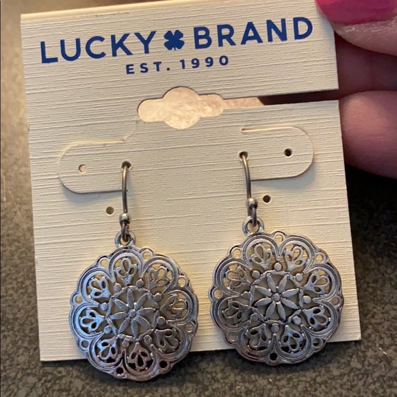 NEW silver medallion drop earrings - Picture 7 of 7